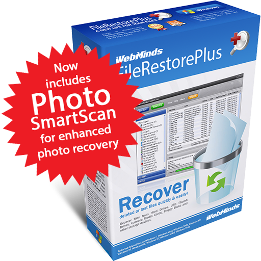 FileRestorePlus box - Now includes Photo SmartScan Technology