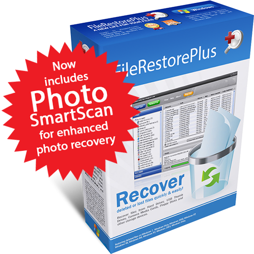 FileRestorePlus box - Now includes Photo SmartScan Technology