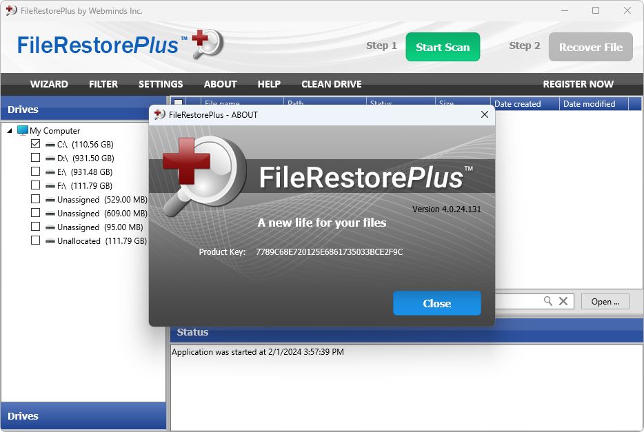 FileRestorePlus Filters